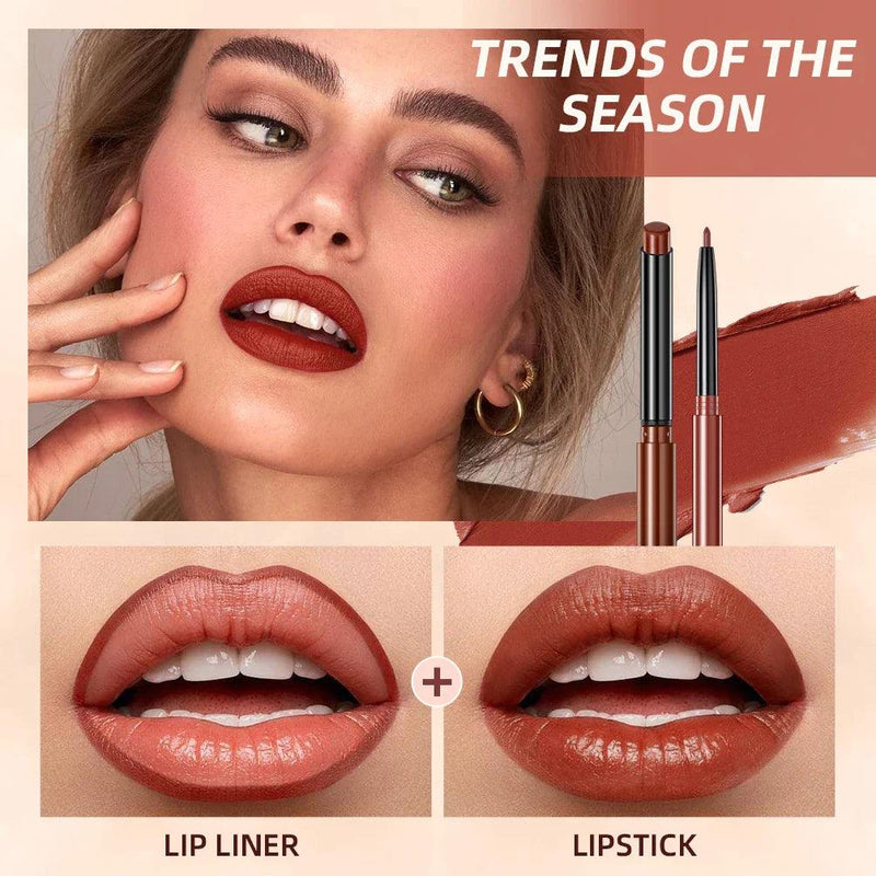 Batom Caneta Matte Nude Longa Duração Lipliner Lápis à prova  D'água Delineador de Lábios Contorno Sexy