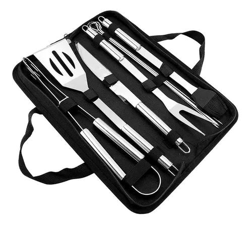 Kit Completo de Churrasco Inox 9 Peças